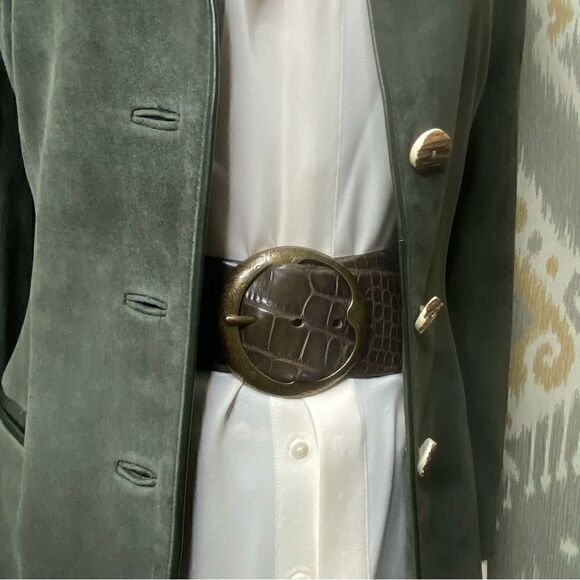 Ralph Lauren Fall 2006 Loden Lamb Suede 2-Piece Pant Suit - Picture 4 of 16